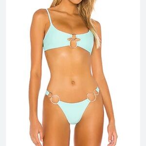 Beach Bunny Blue Bikini Set with Adjustable Straps